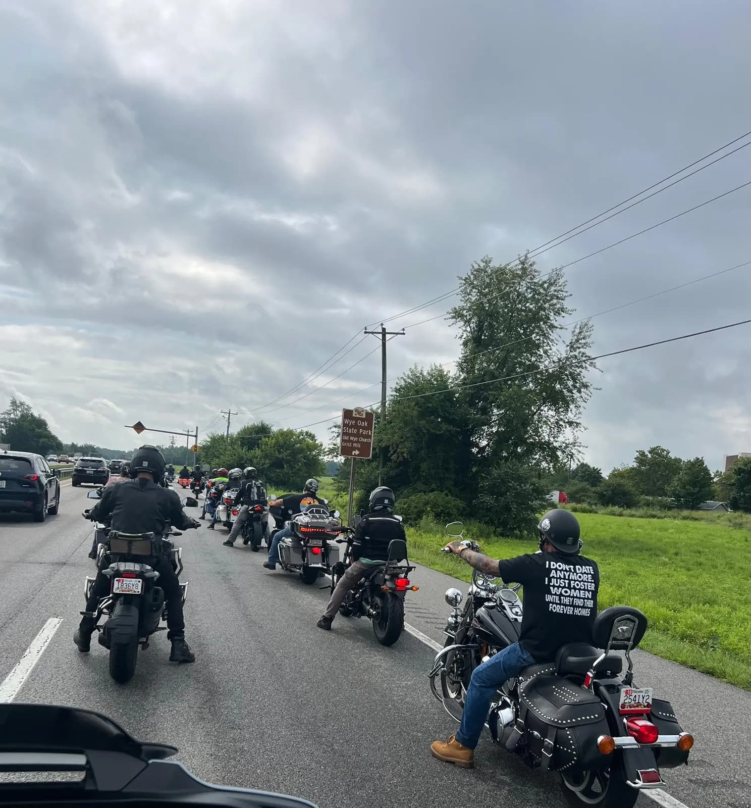 Iron Vanguard group ride on a Maryland highway